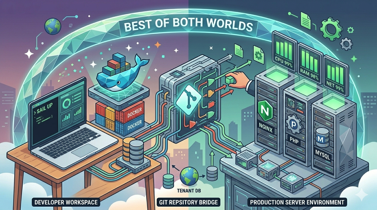 Using Docker in Development but Deploynix in Production: The Best of Both Worlds