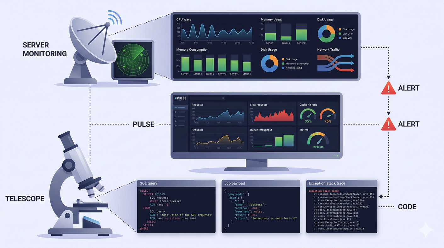 Laravel Telescope vs. Pulse vs. Deploynix Monitoring: Which Do You Need?